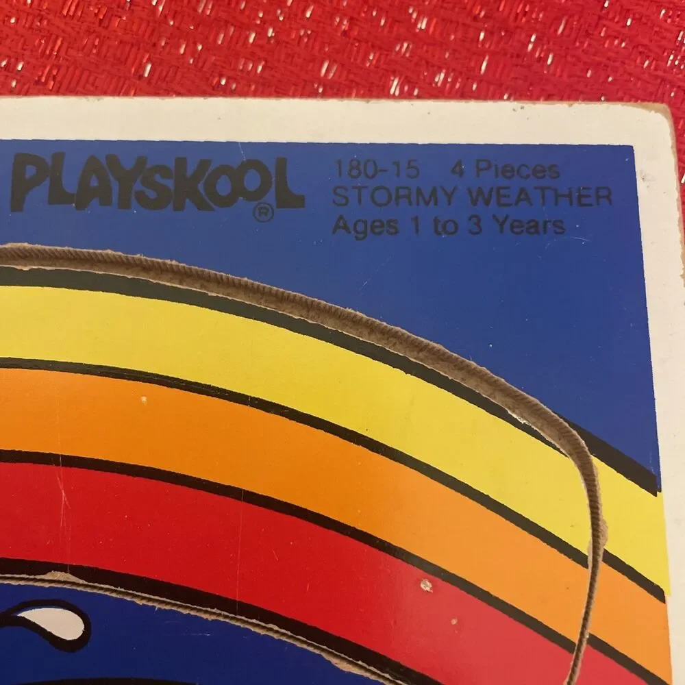 Playskool vintage wooden puzzle 1986 stormy weather 180–15
